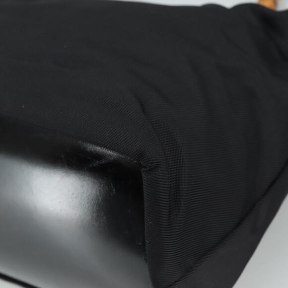 GUCCI Bamboo Hand Bag Nylon Black Silver 000 1434 000 1434 - Picture 12 of 16